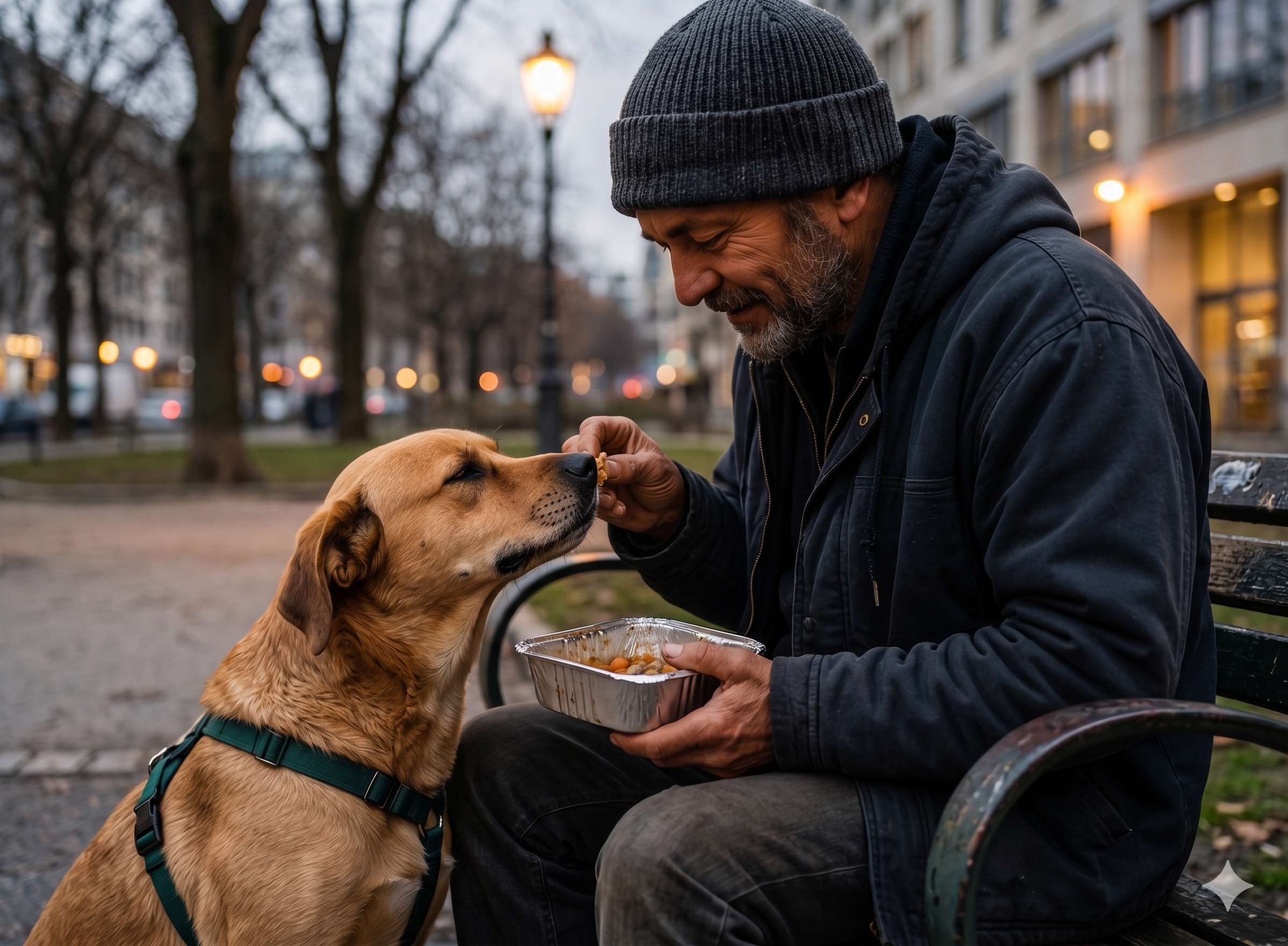 Volunteer caring for a dog