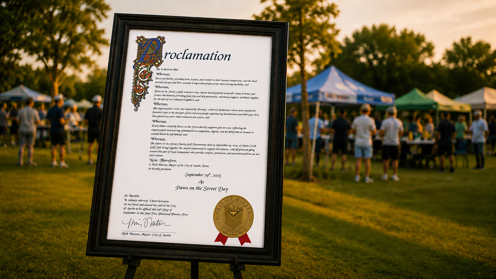 Official City Proclamation Document